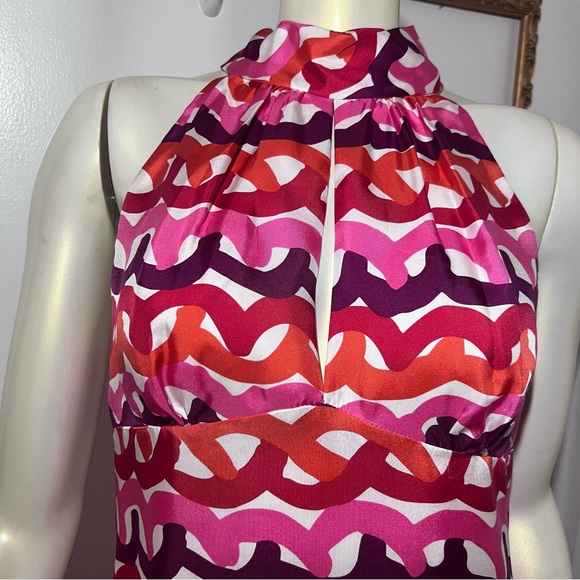 Original Milly Of New York Silk Dress size 4 Peekaboo Details High Neck Lined ZZ - Picture 5 of 13